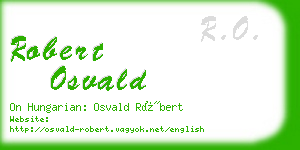 robert osvald business card